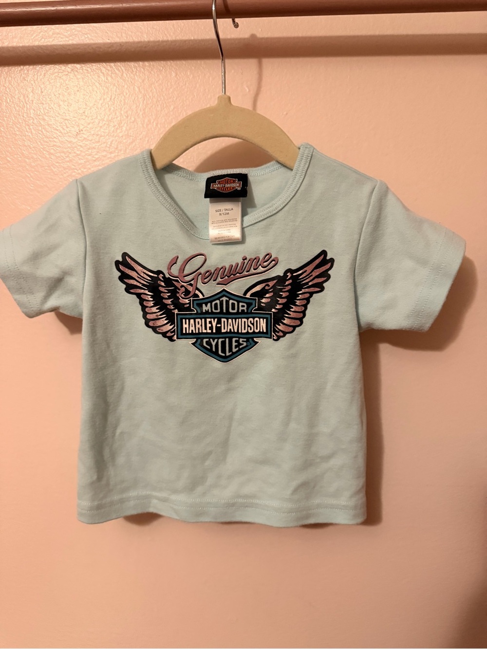 Harley-Davidson Light Blue Girls' Winged Logo Tee
